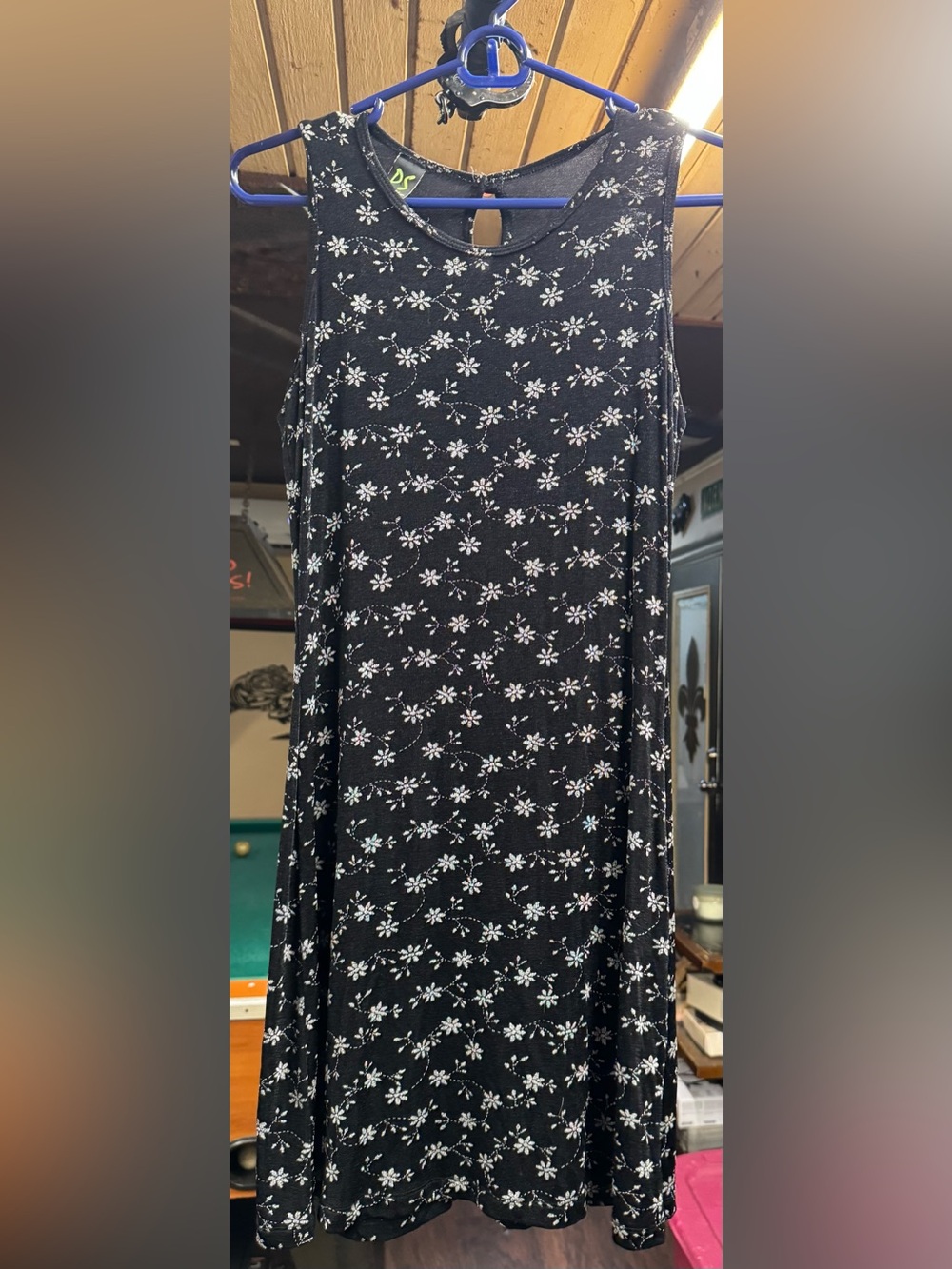 Perseption Black Floral Tank Dress